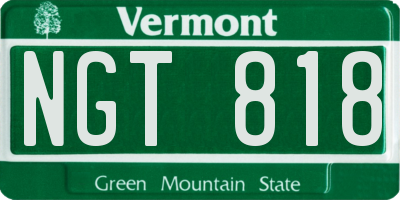 VT license plate NGT818