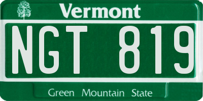 VT license plate NGT819