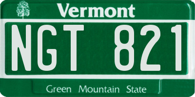 VT license plate NGT821