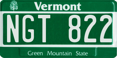 VT license plate NGT822