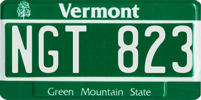 VT license plate NGT823