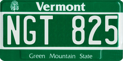 VT license plate NGT825
