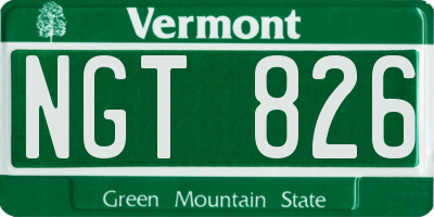 VT license plate NGT826