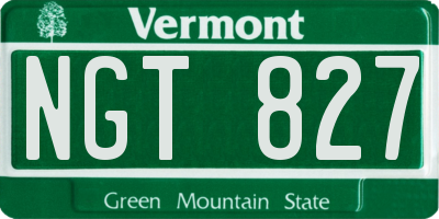 VT license plate NGT827