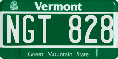 VT license plate NGT828