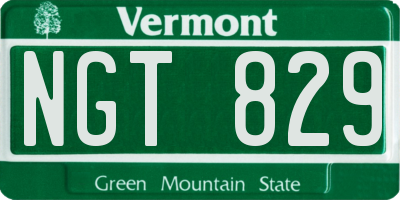 VT license plate NGT829