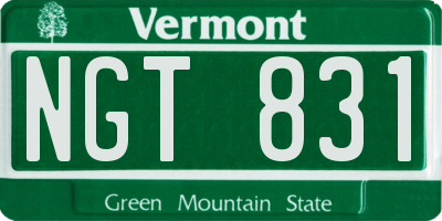 VT license plate NGT831