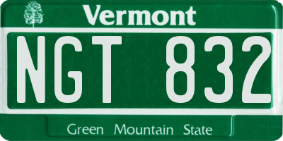 VT license plate NGT832