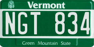 VT license plate NGT834