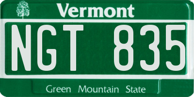 VT license plate NGT835