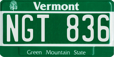 VT license plate NGT836