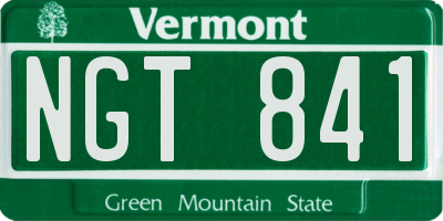 VT license plate NGT841