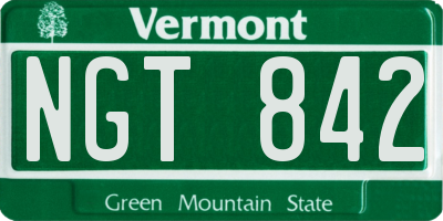 VT license plate NGT842