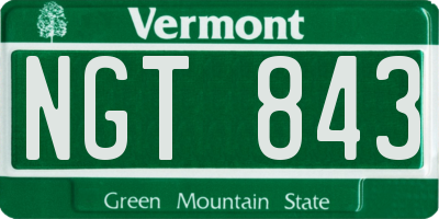 VT license plate NGT843