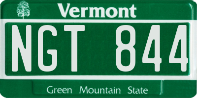 VT license plate NGT844