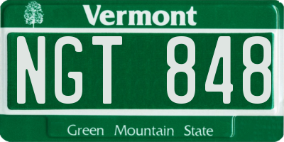 VT license plate NGT848