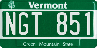 VT license plate NGT851