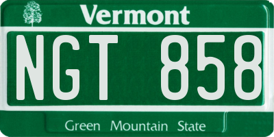 VT license plate NGT858