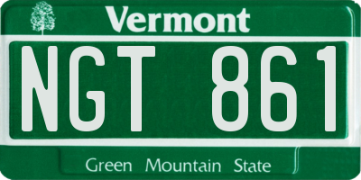VT license plate NGT861