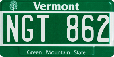 VT license plate NGT862
