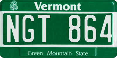 VT license plate NGT864