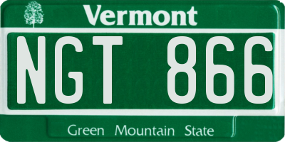 VT license plate NGT866