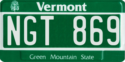 VT license plate NGT869