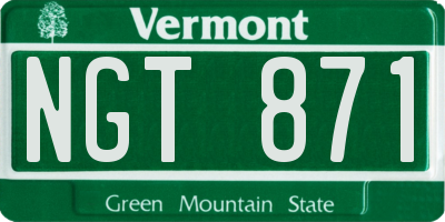 VT license plate NGT871