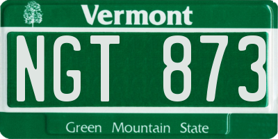 VT license plate NGT873