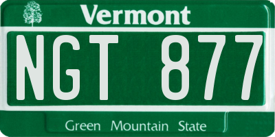 VT license plate NGT877