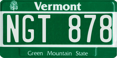 VT license plate NGT878