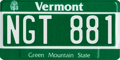 VT license plate NGT881