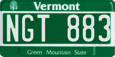VT license plate NGT883
