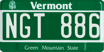 VT license plate NGT886