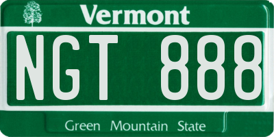 VT license plate NGT888