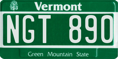 VT license plate NGT890