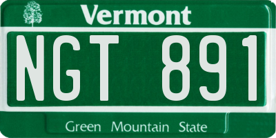 VT license plate NGT891