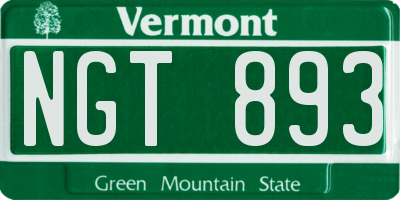 VT license plate NGT893