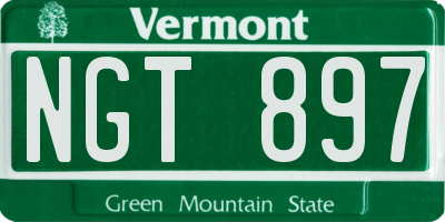 VT license plate NGT897