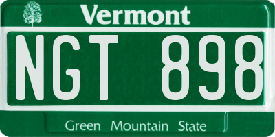 VT license plate NGT898