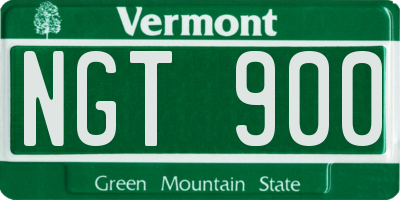 VT license plate NGT900