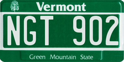 VT license plate NGT902
