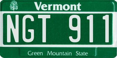 VT license plate NGT911
