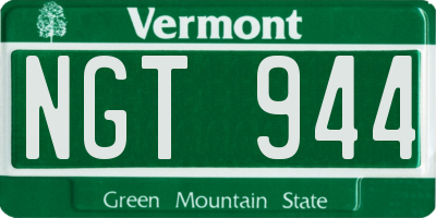 VT license plate NGT944