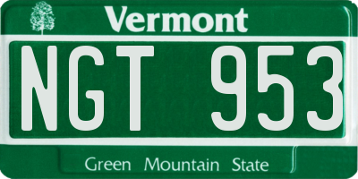 VT license plate NGT953