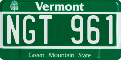 VT license plate NGT961