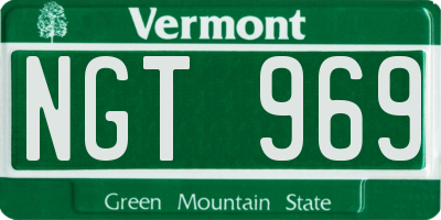 VT license plate NGT969