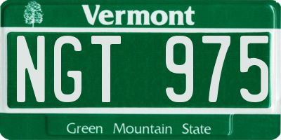 VT license plate NGT975