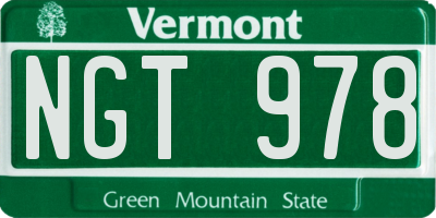 VT license plate NGT978