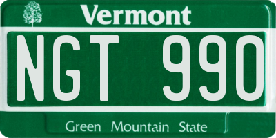 VT license plate NGT990